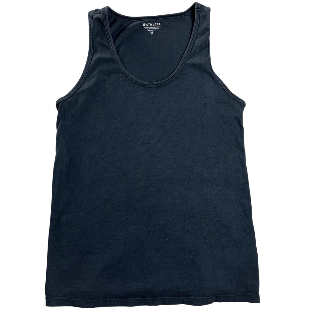 Athleta Black Organic Cotton Athletic Tank Top Minimalist Athleisure XS